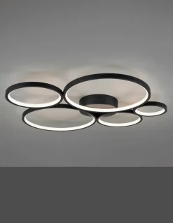 Trio Lighting kattovalaisin Rondo LED 5-os mattamusta