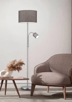 Trio Lighting lattiavalaisin Hotel E27+E14 harmaa