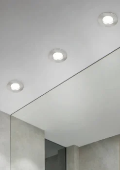 Trio Lighting LED alasvalo Zagros IP65 harjattu teräs pyöreä