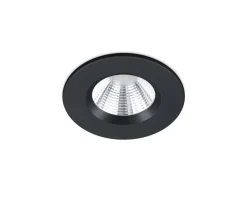 Trio Lighting LED alasvalo Zagros IP65 mattamusta pyöreä