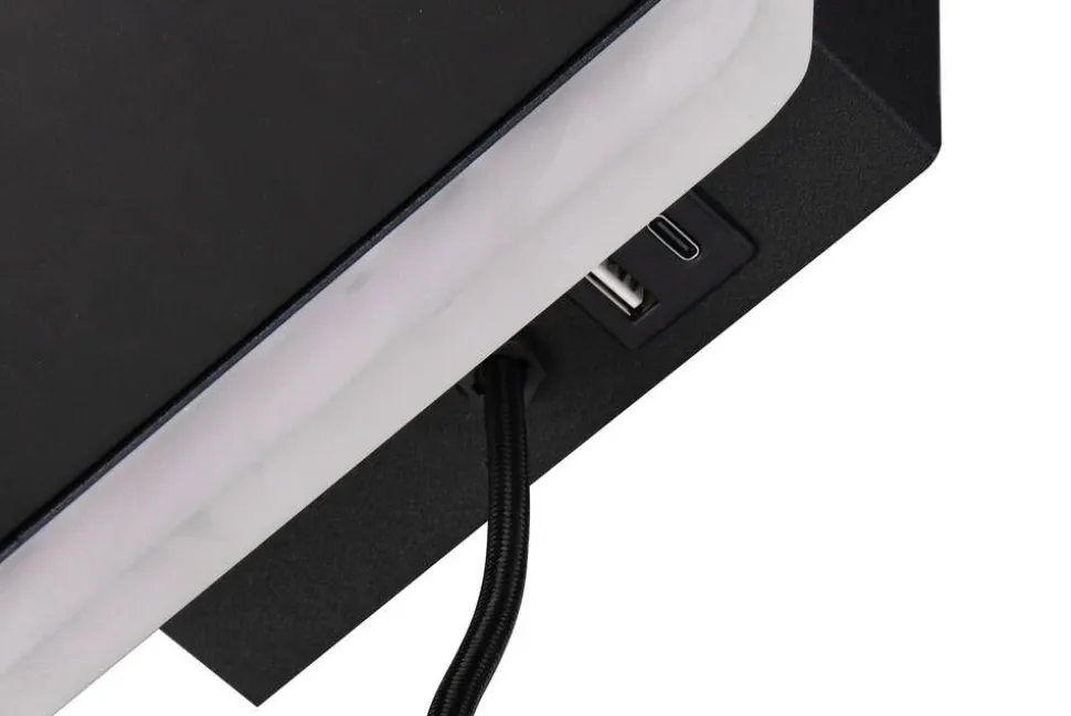 Trio Lighting LED seinävalaisin Fairfield mattamusta latausa