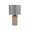 Trio Lighting pöytävalaisin Canio 27 cm E27 puu/harmaa