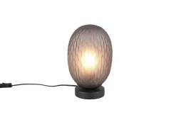 Trio Lighting pöytävalaisin Facette E27 mattamusta/savu