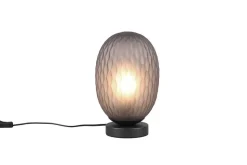 Trio Lighting pöytävalaisin Facette E27 mattamusta/savu