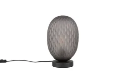 Trio Lighting pöytävalaisin Facette E27 mattamusta/savu