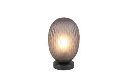 Trio Lighting pöytävalaisin Facette E27 mattamusta/savu