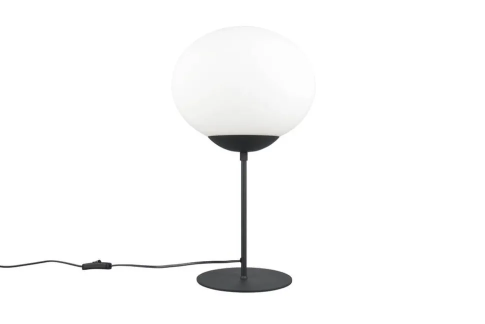 Trio Lighting pöytävalaisin Fomento E27 mattamusta/valkoinen