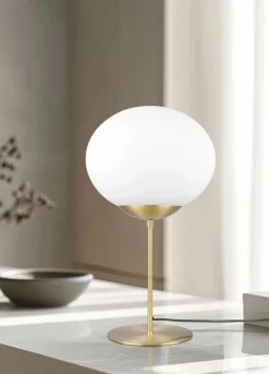 Trio Lighting pöytävalaisin Fomento E27 mattamessinki/valkoi