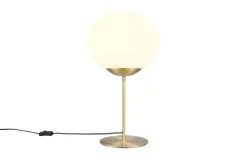Trio Lighting pöytävalaisin Fomento E27 mattamessinki/valkoi