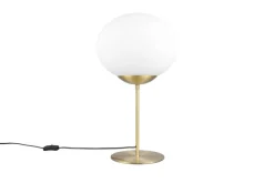 Trio Lighting pöytävalaisin Fomento E27 mattamessinki/valkoi