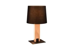 Trio Lighting pöytävalaisin Rahul LED + E27 puu/musta