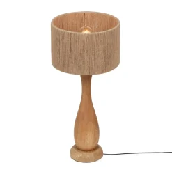 Trio Lighting pöytävalaisin Toba E27 puu/beige