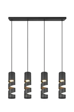 Trio Lighting riippuvalaisin Stream 4-os GU10 mattamusta