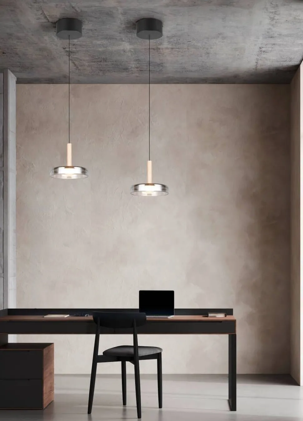 Trio Lighting riippuvalaisin Celeste LED 1-os mattamusta/kro