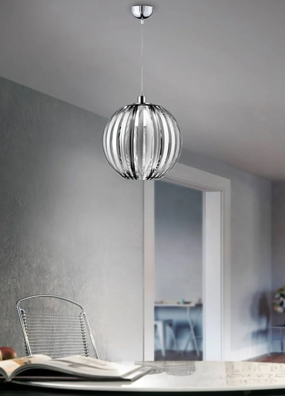 Trio Lighting riippuvalaisin Zucca 40 cm E27 kromi