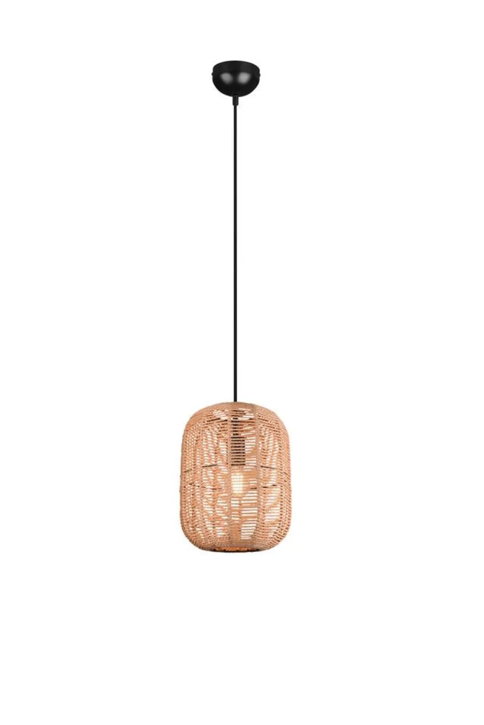 Trio Lighting riippuvalaisin Runa 25 cm E27 mattamusta/sisal