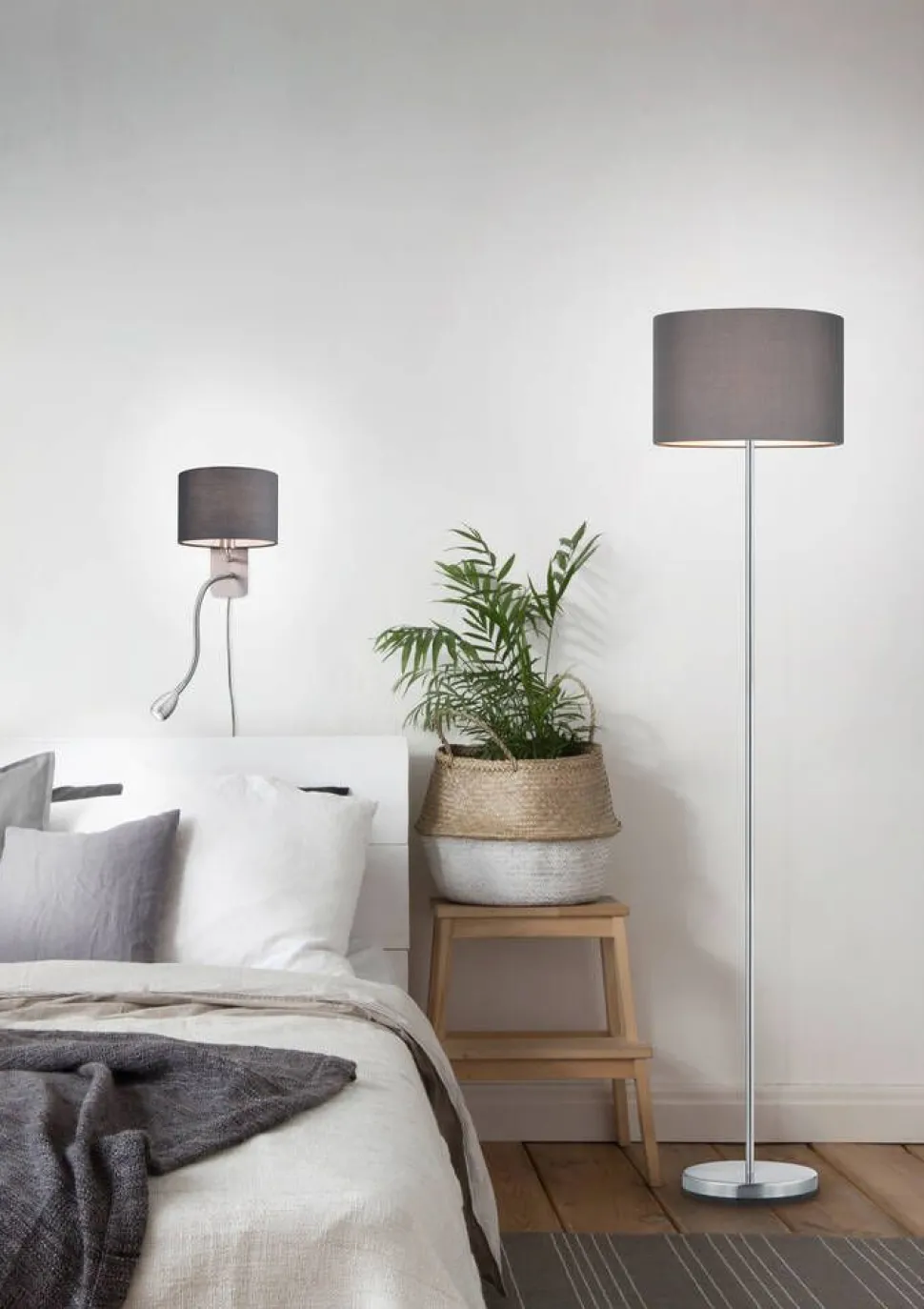 Trio Lighting seinävalaisin Hotel lukuvalolla E14 + LED harm