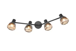 Trio Lighting spottivalaisin Tarifa 4-os E14 mattamusta/krom