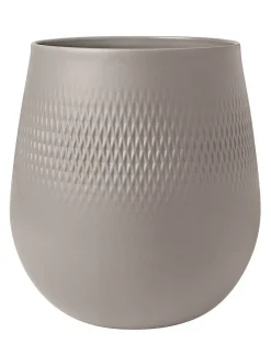 Villeroy&Boch Manufacture Collier vaasi 21x21x23 cm 5,54 L taupe carre
