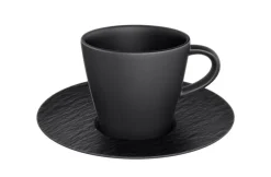 Villeroy&Boch Manufacture Rock espressokuppi ja alunen musta