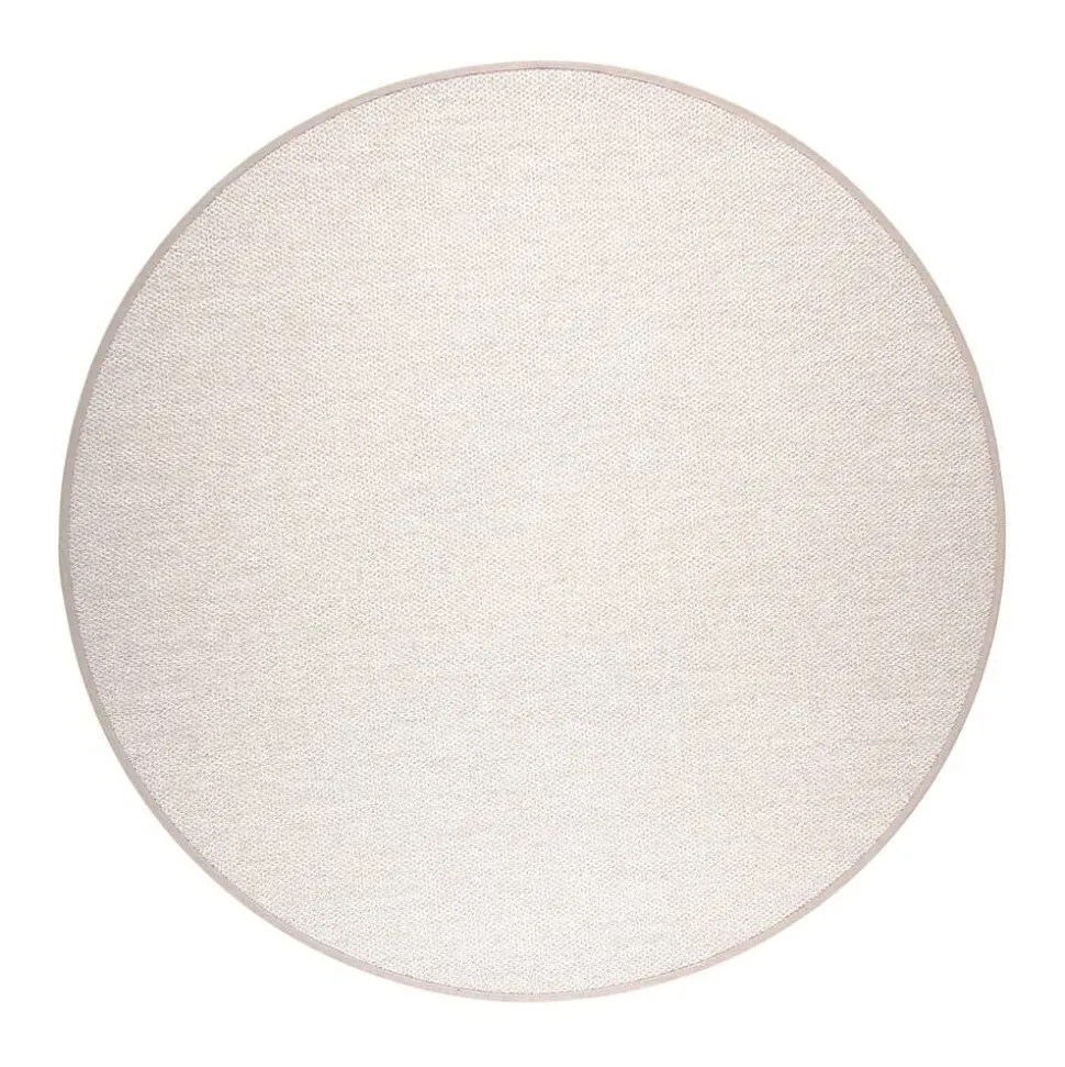 VM-Carpet Aho 72 beige, kapea pellavakantti Ø 133 cm