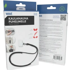 Wave puhelimen kaulanauha musta
